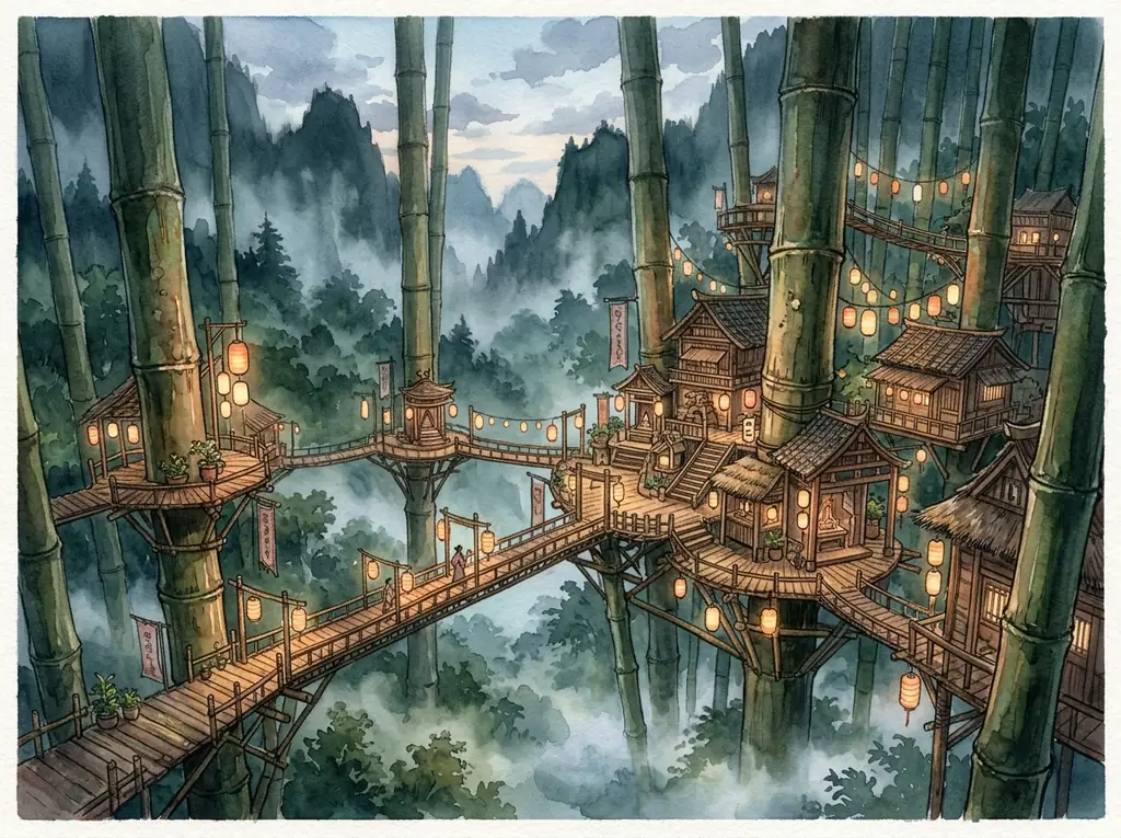 The Aero-Bamboo Canopy Village